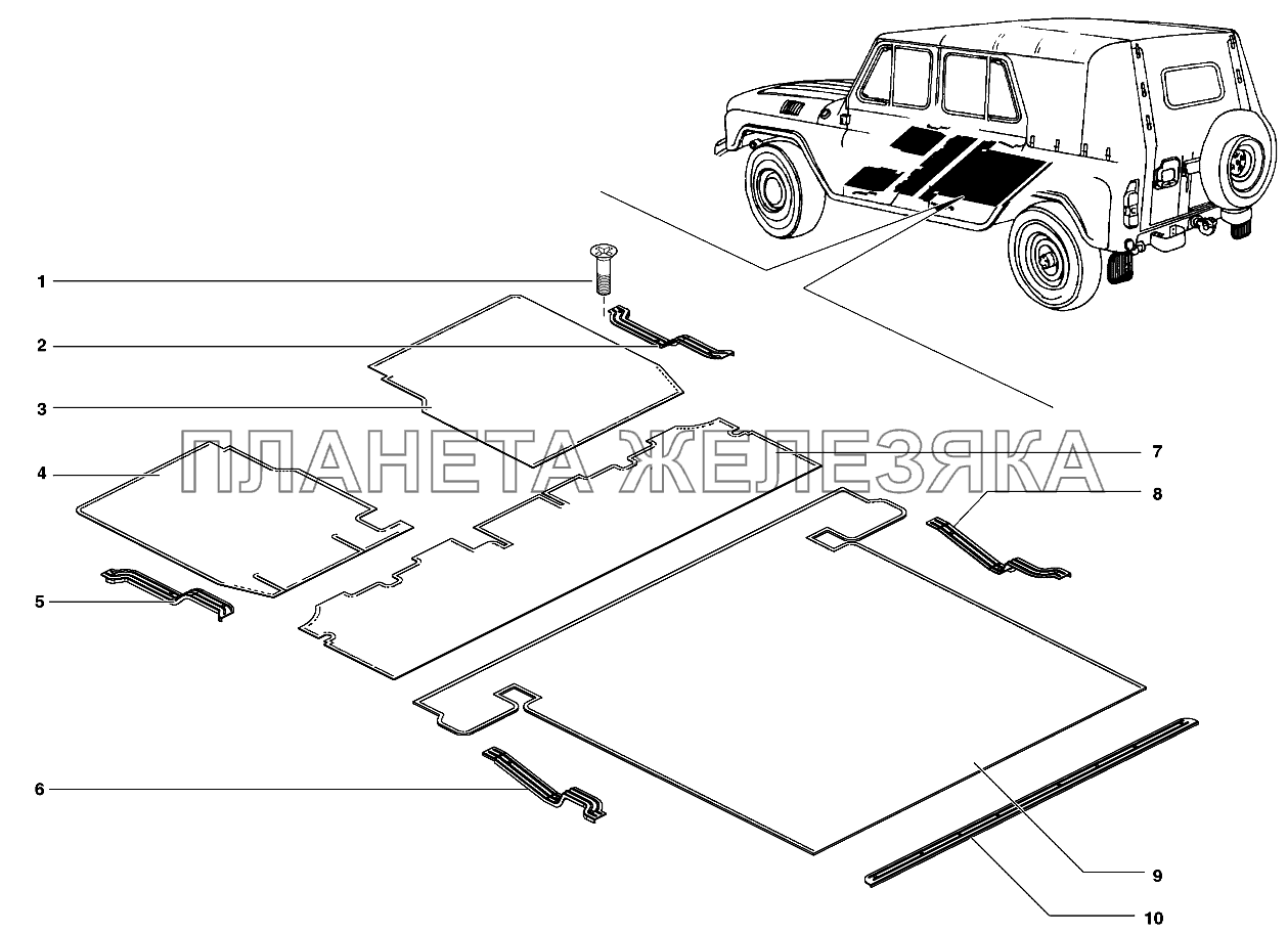 Коврики пола УАЗ-31519